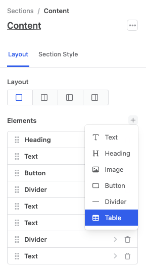 The Table Component